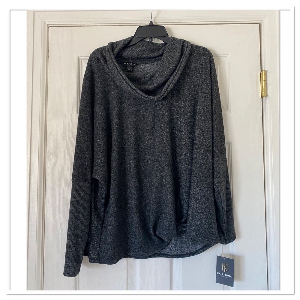 Women’s Plus Size Fuzzy Jersey Cowl 2X I.N. Studio